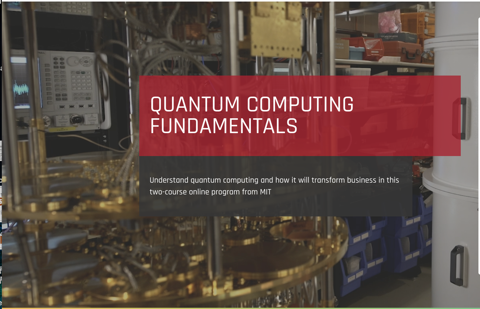 Text reads "MIT Quantum Computing" in front of a computer system