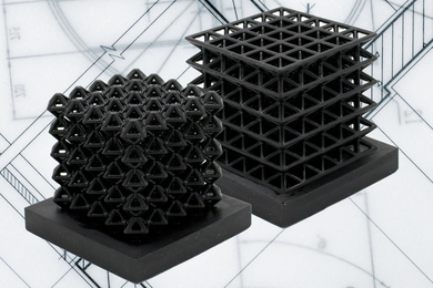 black crystalline lattice structures