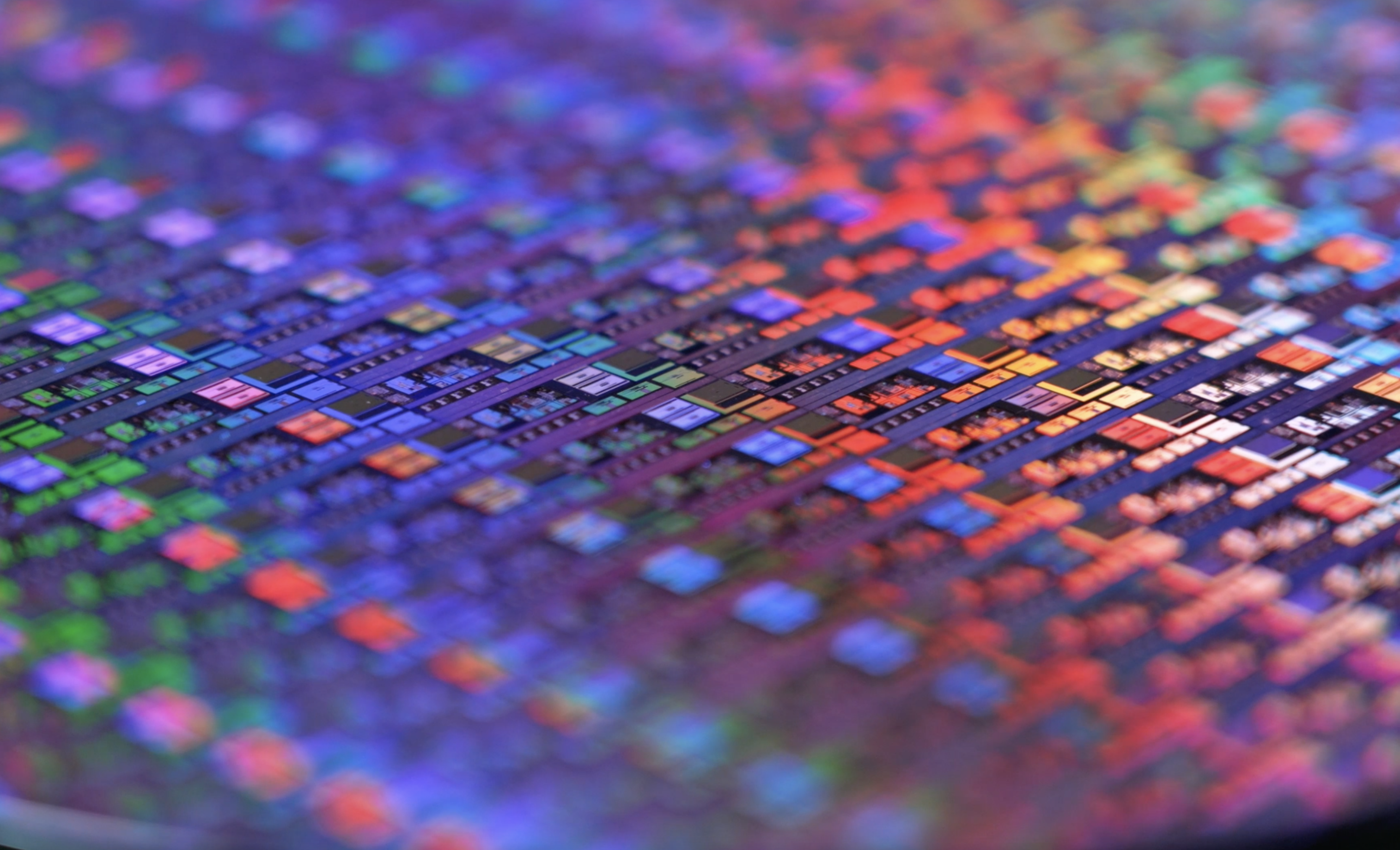 Rainbow graphic of computer pixels