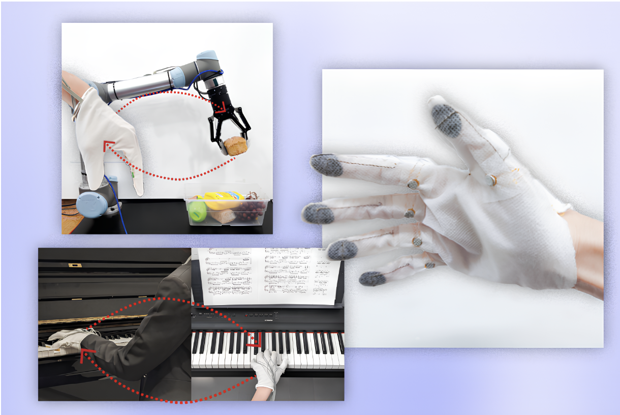 alt="Adaptive smart glove from MIT CSAIL researchers can send tactile feedback to teach users new skills, guide robots with more precise manipulation."
