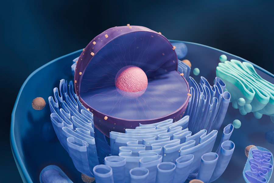 rendering of blue-tinted cell