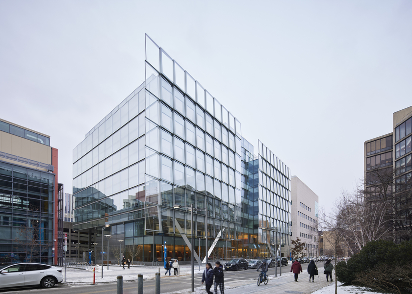 alt="Situated in the heart of campus on Vassar Street, the central location of the MIT Schwarzman College of Computing building will help form a new cluster of connectivity across a spectrum of disciplines in computing and artificial intelligence at MIT (Photo: Dave Burk/SOM)."