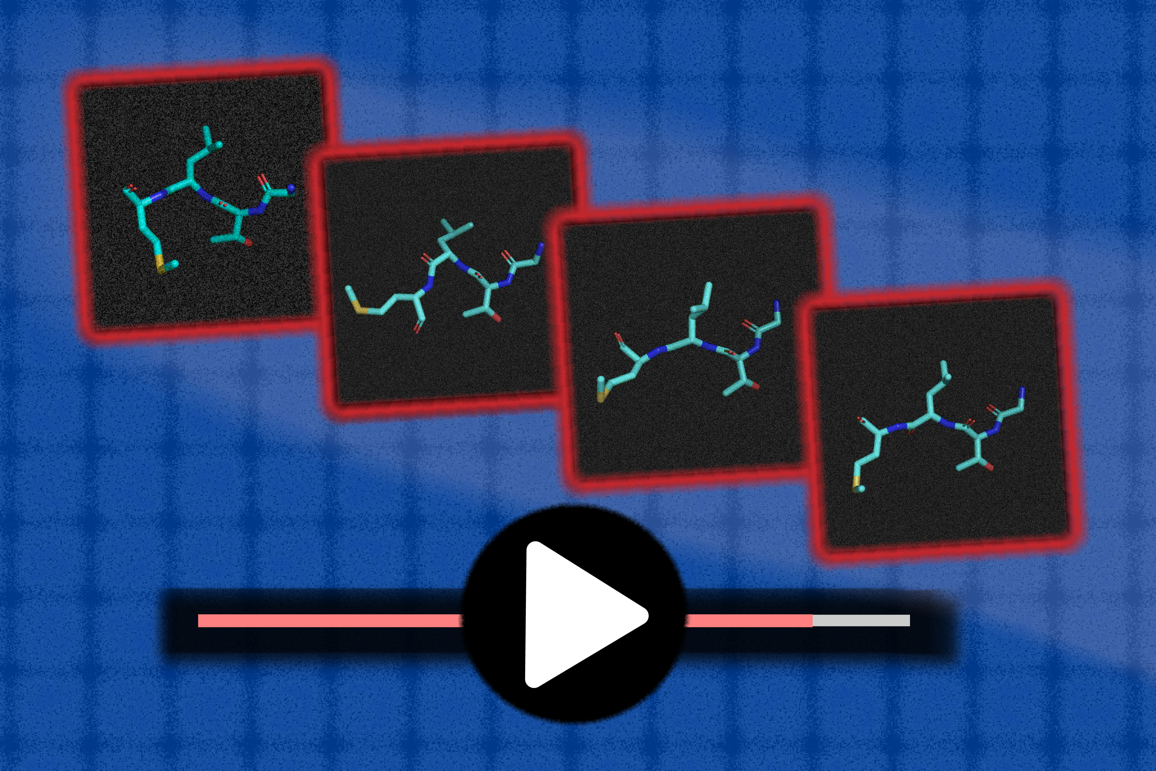 By hitting the “play button” on molecules, MDGen could potentially help chemists design new molecules and closely study how well their drug prototypes for cancer and other diseases would interact with the molecular structure it intends to impact (Credits: Alex Shipps/MIT CSAIL).