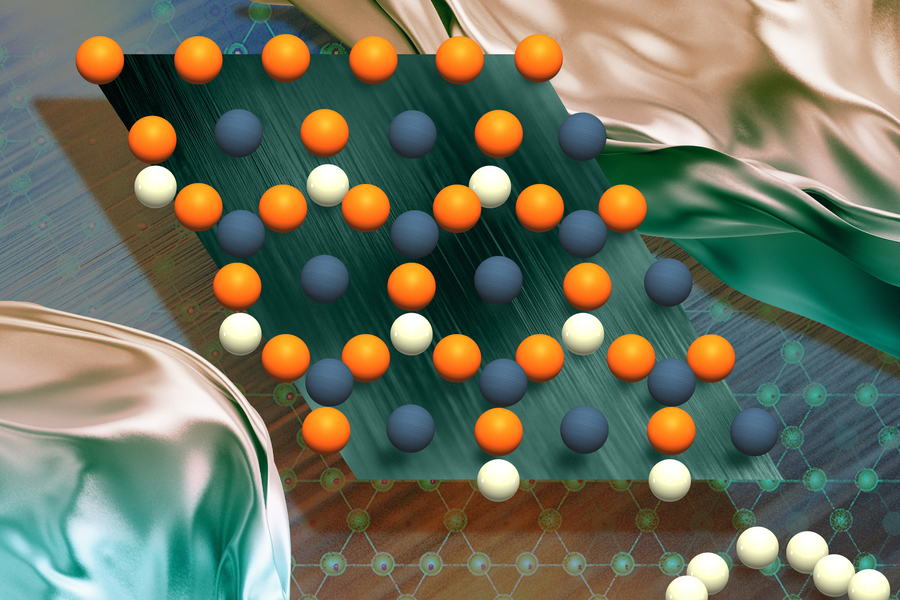 The researchers applied their technique to generate millions of candidate materials consisting of geometric lattice structures associated with quantum properties. The kagome lattice, represented here, can support the creation of materials that could be useful for quantum computing (Credits: Jose-Luis Olivares, MIT; iStock).