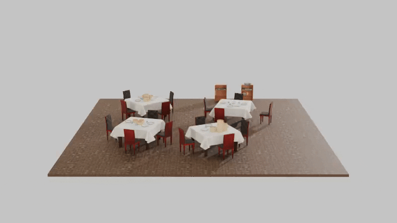 The “Steerable Scene Generation” approach creates digital scenes of things like kitchens, living rooms, and restaurants that engineers can use to simulate lots of real-world robot interactions and scenarios (Credit: Image courtesy of the researchers).