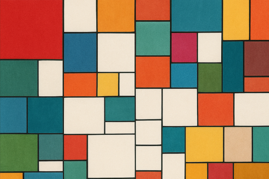 CTA is akin to creating a large collage by cutting and pasting rectangles from millions of different-colored plain paper (for example, the art of Piet Mondrian, depicted here): the essential information is preserved, but in a form the hardware can handle (Credit: ChatGPT).