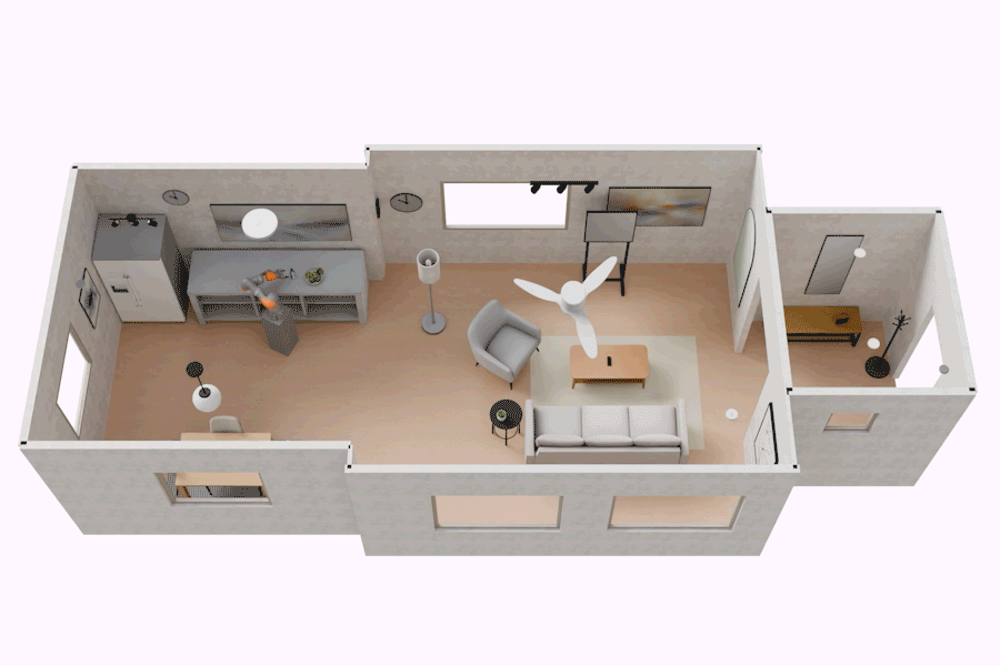 The system uses three agents to piece together the objects, walls, and overall look of a 3D scene. Its realistic recreations of indoor spaces help robots practice skills and try out different ways of doing tasks before they’re powered on (Credit: Tim Malieckal/MIT CSAIL using assets from the researchers).