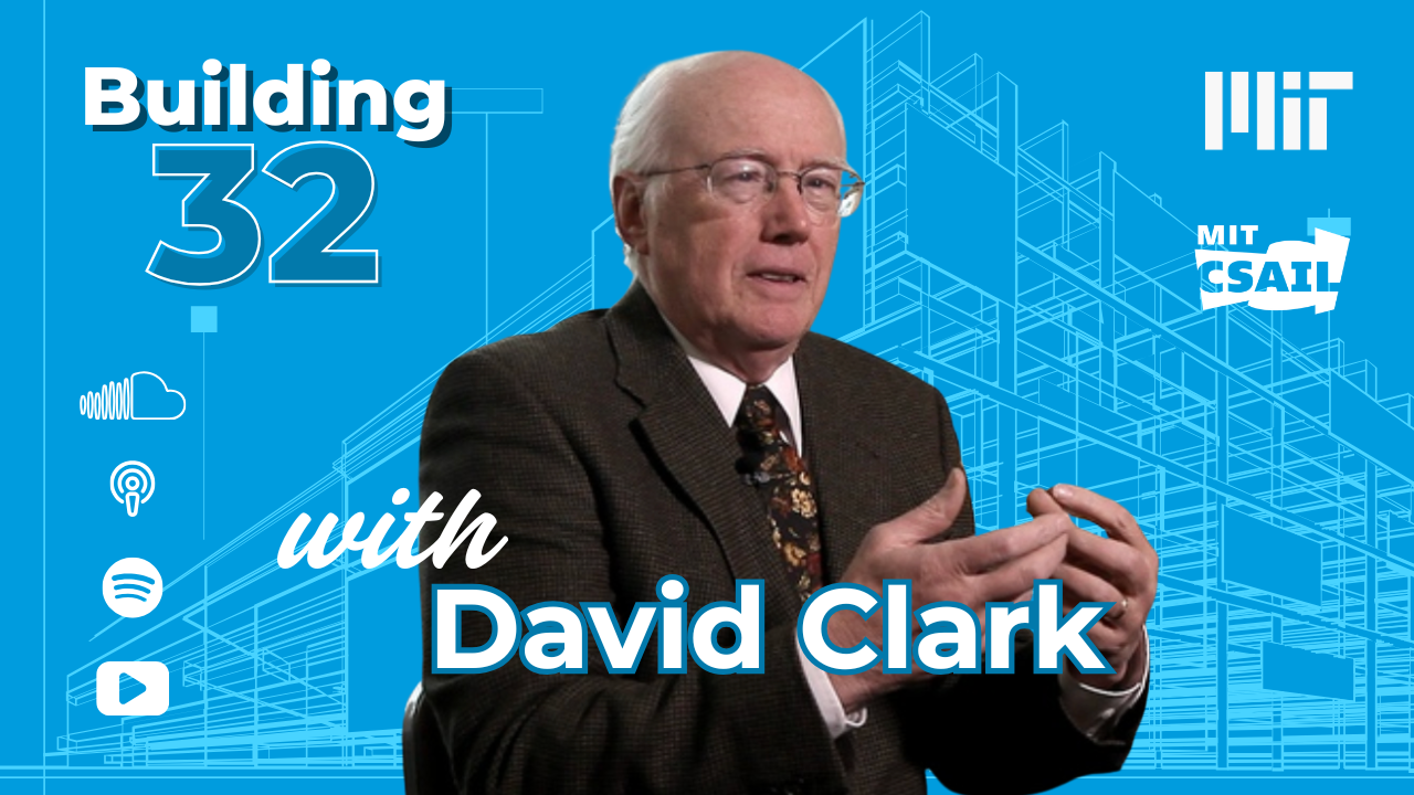 David Clark on blue background 