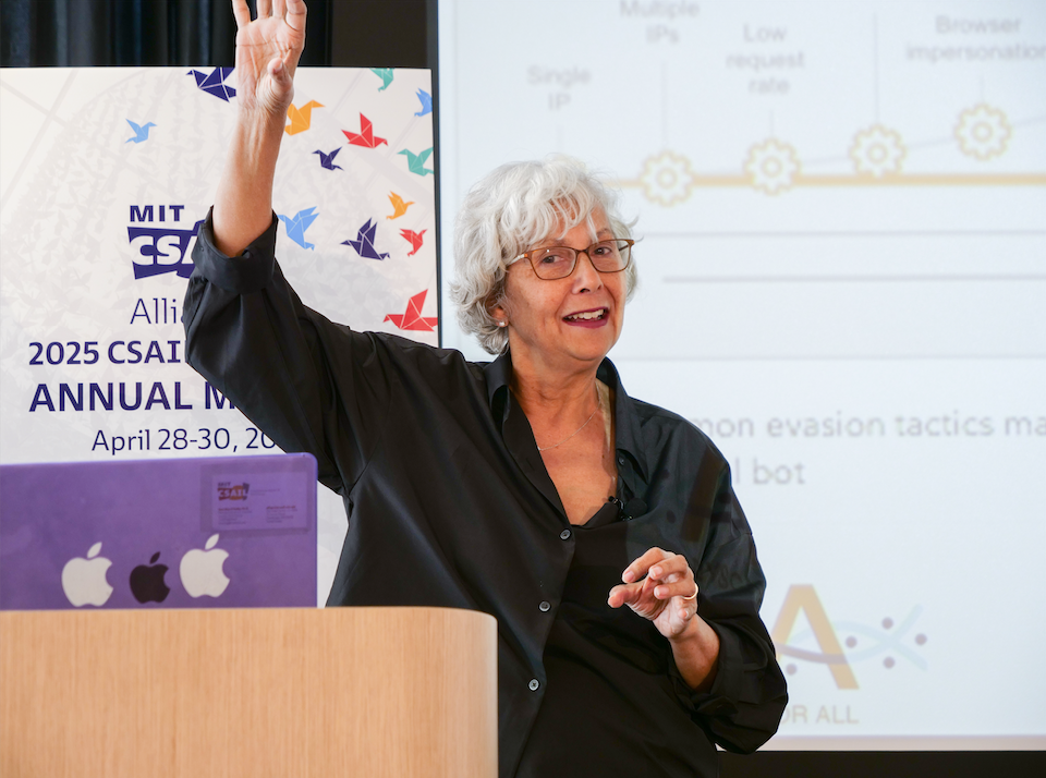una may speaking at the CSAIL Alliances Annual meeting 2025