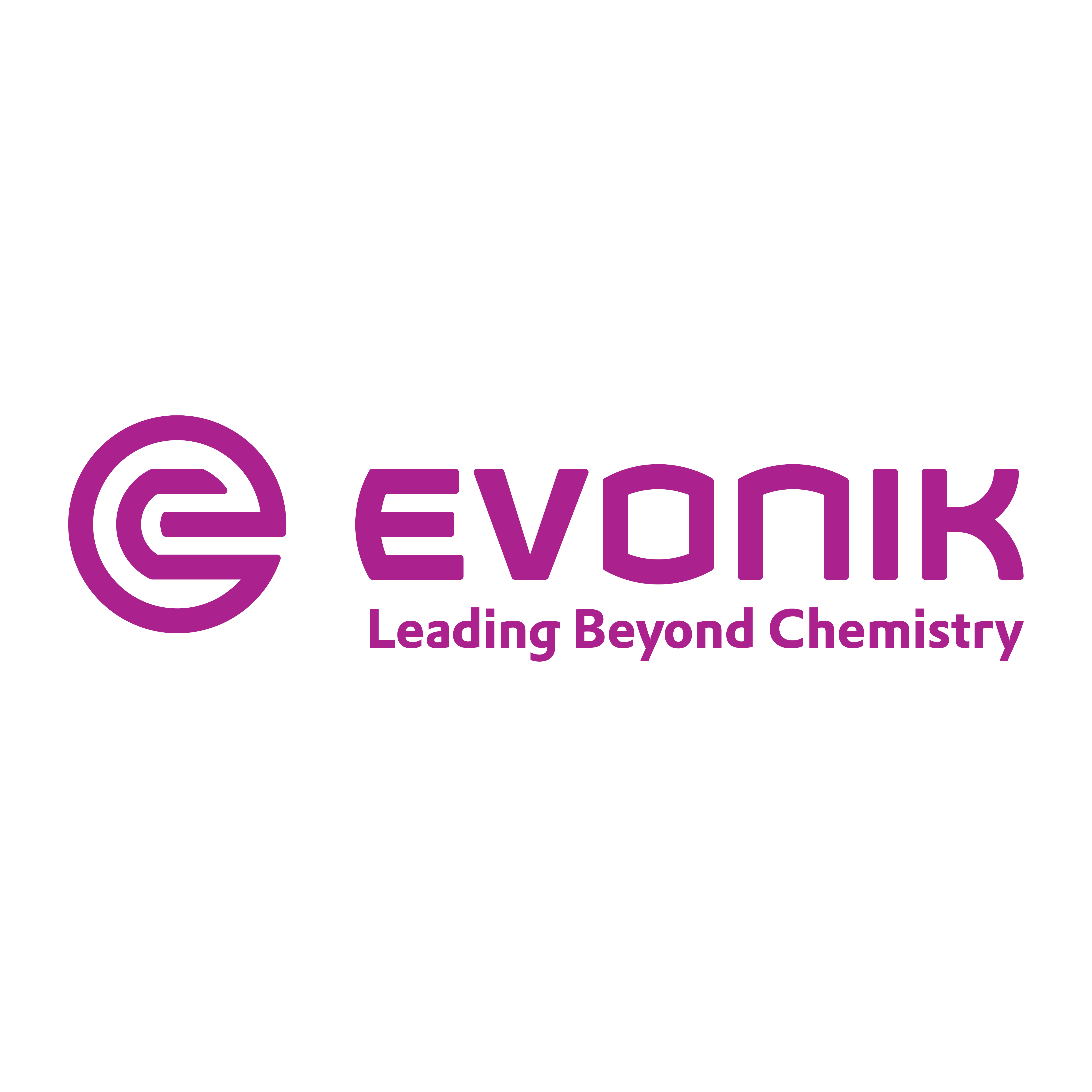 Evonik logo with tagline "leading beyond chemistry"l
