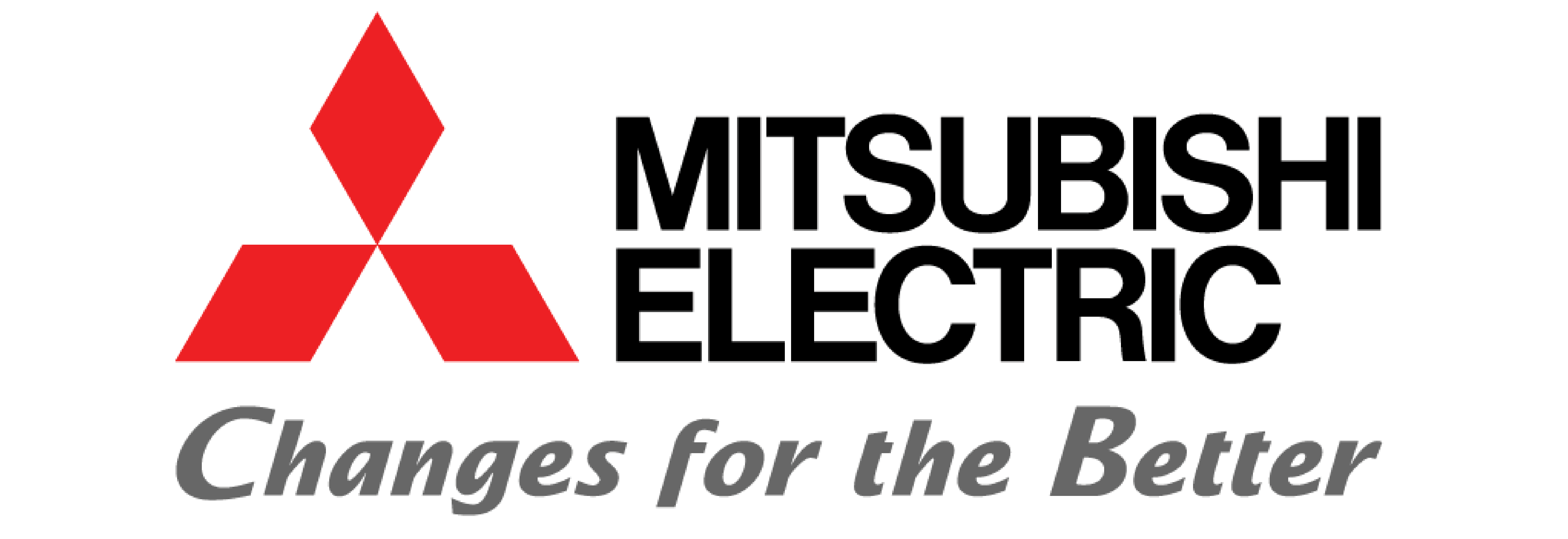 Mitsubishi Electric logo with tagline "changes for the better"