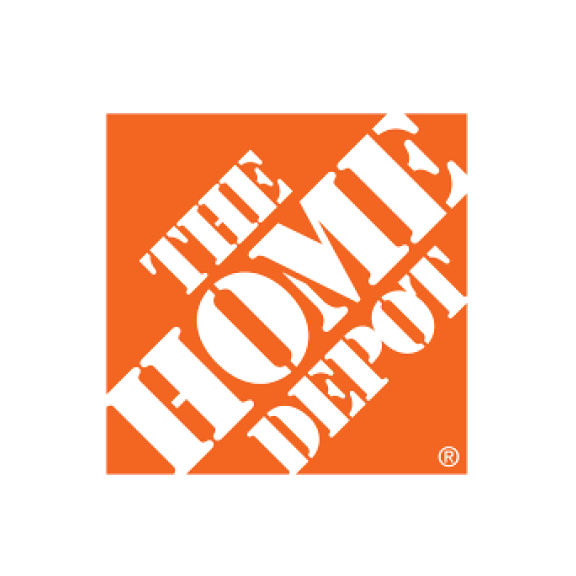 The Home Depot logo on orange background